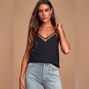 Lulus Sweet Fling Black Mesh Tank Top